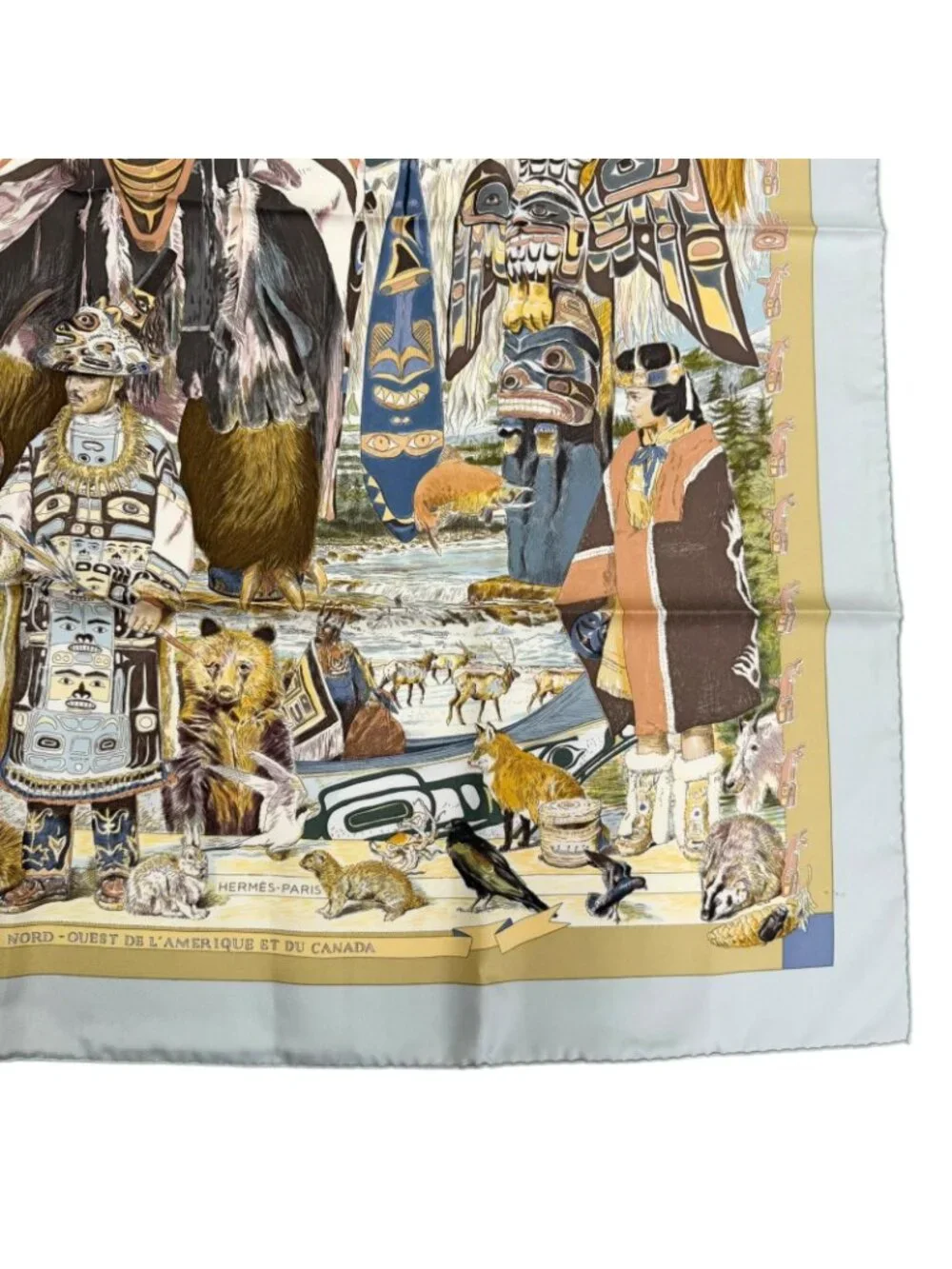 Hermes Carre 90 Tsitsika Silk 100% Kamit Oliver Scarf Multicolor